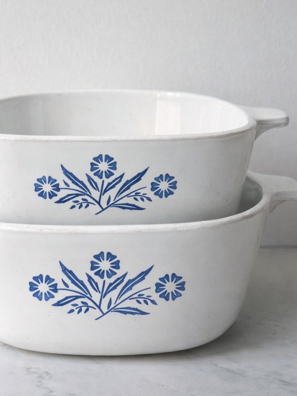 Vintage Corning Ware Blue Cornflower Casserole Duo Made in Canada | 4 & 7 Cup
